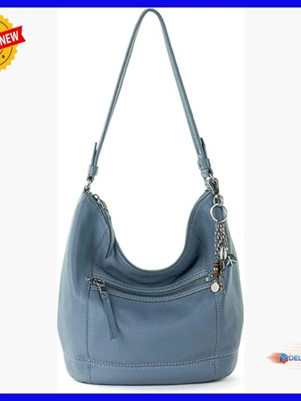 Large Leather Hobo Handbag with Zipper Pockets for Everyday Travel
